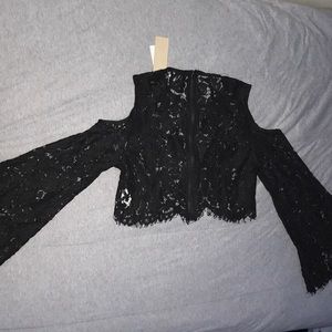 Long sleeve off the shoulder crop top